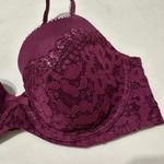 Victoria's Secret Victoria’s Secret Body By Victoria Lined Demi Bra 32D Lace Burgundy Photo 1