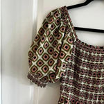 Olivia James The Label Anna Dress Olive Mini Geo Size XS Green Photo 2