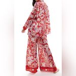 Free People NWT  dreamy days printed pajama set in red multi Photo 3