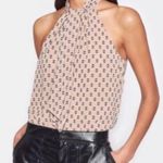 Joie Leikyn Sash Tan Black Halter Blouse Photo 0