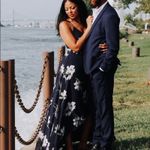 Lulus All Mine Navy Blue Floral Print Ruffle Chiffon Wrap Maxi Dress XS Photo 10