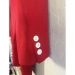 Linda Allard For Ellen Tracy Women’s Wool Long Blazer Petite Size 6 Red Fitted Photo 3