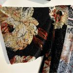 Mimi Chica  Floral Print Burnout Crushed Velvet Open Front Long Cardigan Medium Photo 2