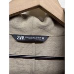 ZARA Womens Textured Kimono Sz M/L Belted Tie Waist Blazer Beige Flare Sleeve Photo 5