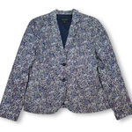 Talbots EUC  Ditsy Floral Print Blazer Cotton Two‎ Button Jacket Womens 8 Photo 0