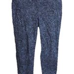 J Jill Womens Cropped Chino Pants Blue Paisley Print Cotton Blend Size 14 Photo 0