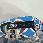 ZARA  Geometric Print Linen Blend Trouser Pants Wide Leg Size Small Photo 9