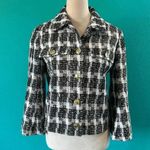 J. Crew Black & White Houndstooth Tweed Blazer Button Career Office Workwear 0 Photo 3