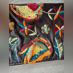 Arden B Y2K Embroidered Beaded Leather Wristlet Clutch Floral Brown Cocktail Bag Photo 2