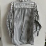 CLOSED Classic Oversized Stripe Shirt White and Grey Size Small Photo 9