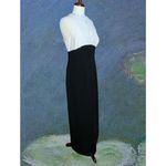 Vintage Georgiou Studio Black & White Halter Top Maxi Dress Size 12 Photo 4