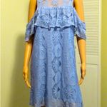 Francescas Miami dress size large Open Cold Shoulder Cecile Oxford Blue Lace Photo 3