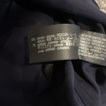 ZARA  Shirt Womens Small Navy Blue Button Front Long Slv Blouse Collar Modest Photo 3