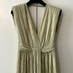 Sabina Musayev Margo Pleated V Neck Midi Dress size XS C9 Green Photo 4