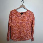 J.Crew  Long -sleeve ramie tunic top in painted‎ block print Photo 1