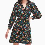 Kate Spade  sailing floral Black mini Dress with Tie Waist size 14 Photo 0