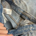 American Eagle  Sz 8 LONG Curvy Hi Rise Jeggings Light Wash Distressed Photo 15