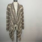 Knox Rose  Boho Striped Drape Open Front Cardigan Sweater Women’s Large‎ Photo 2