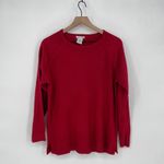 Sweet Romeo Red Crew Neck Long Sleeve Raglan Sweater Top Women Size Medium Photo 1