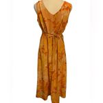 Krass&co NY &  Women's Maxi Dress. Beautiful Burnt Orange & Yellow Floral Print. EUC Photo 1