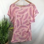 Show Me Your Mumu Pink Feather Sheer Tee Top S Photo 1