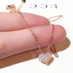 14K Rose Gold Plated Love Heart Pendant Necklace for Women Photo 0