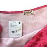 Free People Somethin Bout You Bodysuit Top Hot Pink floral NWT Spring Summer Photo 4