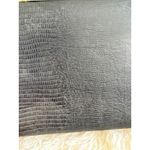 Vintage 50s Style Top Handle Handbag Black Lizard Print Purse Gold Hardware Photo 4