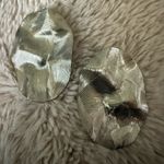 None Waves Oversized‎ Stud Earring Line Crumpled Pierced Ear Statement Silver Tone Photo 1