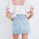 Madewell  Rigid Denim A-Line Mini Skirt Cutout Edition Light Wash Denim Size 28 Photo 2