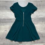 Speechless Juniors Jade Green Fit & Flare Skater Dress Sz S Puff Sleeve Low Back Photo 5