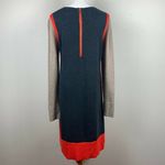 Eliza J  Sweater Dress Small Stretch Knit Colorblock Long Sleeve Exposed Zip Gray Photo 5