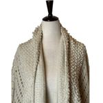 Knox Rose  Sweater Women Small Ivory Open Front Open Knit Asymmetric Hem Cardigan Photo 2