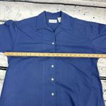 Lands' End  Women's Blue Button Up Cotton Dress Shirt [Size Medium]‎ Made in USA Photo 5