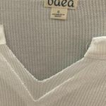 Baea Womens White Waffle Knit Thermal Flare Tiered Bell Sleeve Blouse Photo 3