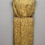 Banana Republic Heritage yellow printed sleeveless chiffon midi dress size 10 Photo 0