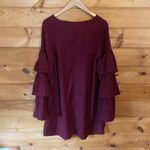 Lucca Couture Lucca maroon tier sleeve long sleeve dress Photo 5