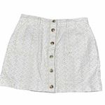 MINKPINK Anthropologie Saskia Eyelet Cotton Mini Skirt Size XL Cream Photo 3