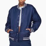NEW TNA ARITZIA Navy Bomber Varsity Navy Jacket Small Blue Photo 1