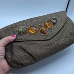 Chico's Chico’s tweed embellished gold black clutch Photo 1