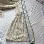 Nanette Lepore Top Boho Cream Lace Sheer Long Sleeve Embroidered Fringe SZ 2 Photo 10