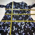 Sabrina Collective Midi Dress 4X Black Purple Floral Sheath Keyhole Long‎ Sleeve Photo 2