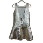 Mason Hosker Mia Silver Metallic Dress NWT Sz. 2 Gold Photo 3