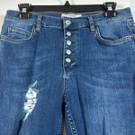 Free People  Destroyed Reagan Button Fly Denim Blue Ankle Jeans Size 30 EUC #0704 Photo 3