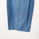 [Vintage] 90s Lizwear Medium Wash Denim Wrap Front Straight Midi Skirt Size 12 Blue Photo 8