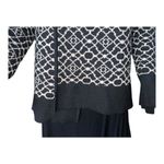 Andrea Jovine  Womens Small Sweater Black Tan Geometric Print Open Front Cardigan Photo 5