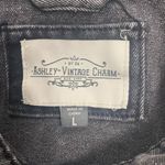 ASHLEY VINTAGE CHARM Women’s Jean Jacket SIZE Large Gray Button Front Distressed Photo 6
