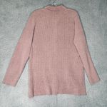 Jason Wu Ribbed Knit Collared Button Front Long Sleeve Women's L Dusty Rose Photo 1