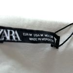 ZARA Women's White Voluminous Textured Weave Midi Dress Size M Photo 5