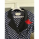 BETTIE PAGE Navy White Polka Dot‎ Retro 50's SEXY Secretary Swing Dress … Black Size XS Photo 2